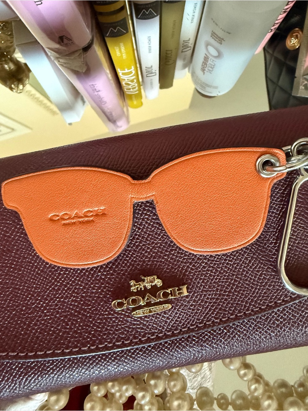 Coach Y2K, sunglasses leather bag charm key fob keychain EUC - Picture 6 of 10